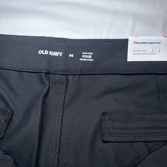 Old Navy High Rise Pixie Pants Womens Plus Size 24 Black Never Fade Trouser NWT - Picture 6 of 14